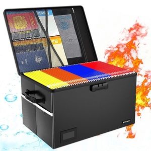 File Box, Fireproof File Box with Lock, Waterproof, Anti-Static, Multi-Layer